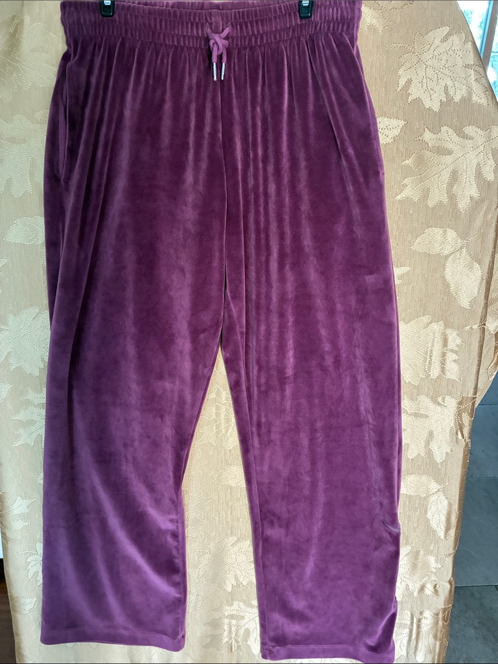 PINK Victoria's Secret Women’s Plush Velour Joggers - Purple wide leg